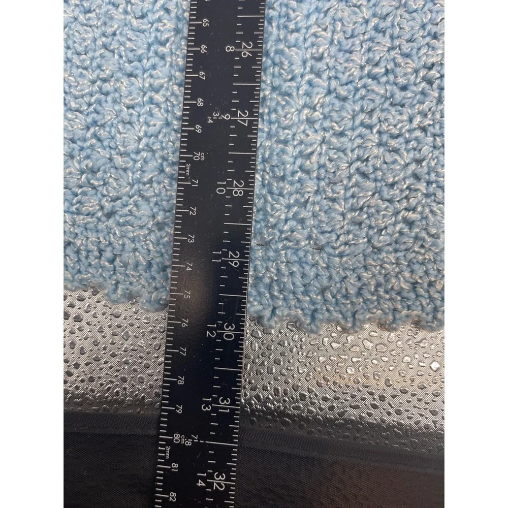 Disney Baby Hand Knitted Crochet Blanket Mickey Minnie Donald Blue White 31x46
